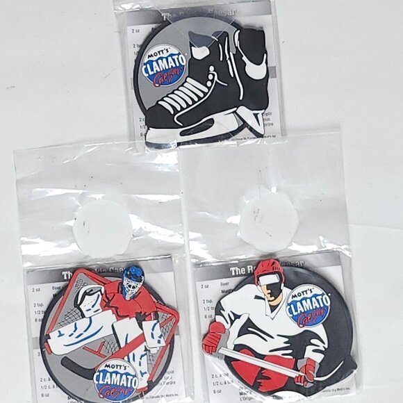 RARE MOTT'S CLAMATO CAESAR Coasters LOT of 3 Unique - Picture 1 of 5